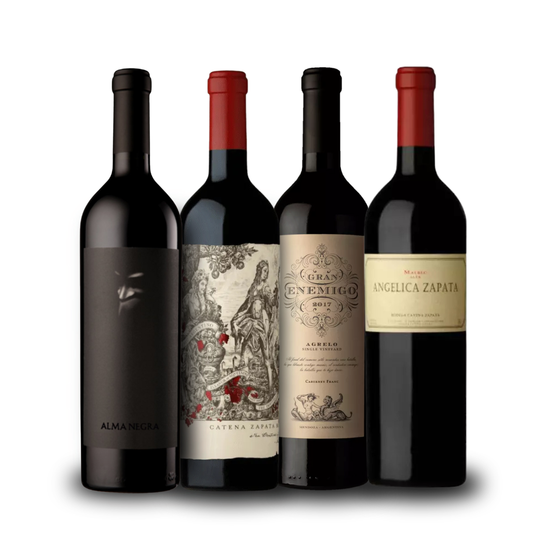 Kit 4 Vinhos Argentinos - Angélica Zapata, Alma Negra, Catena Zapata e El Enemigo
