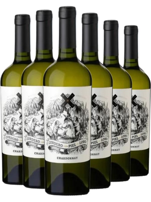 Kit 6 Garrafas Vinho Branco Cordero Con Piel de Lobo Chardonnay 750 mL