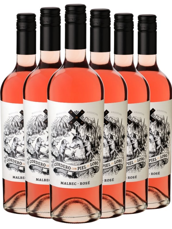 Kit 6 Garrafas Vinho Rosé Cordero Con Piel de Lobo Malbec 750 mL