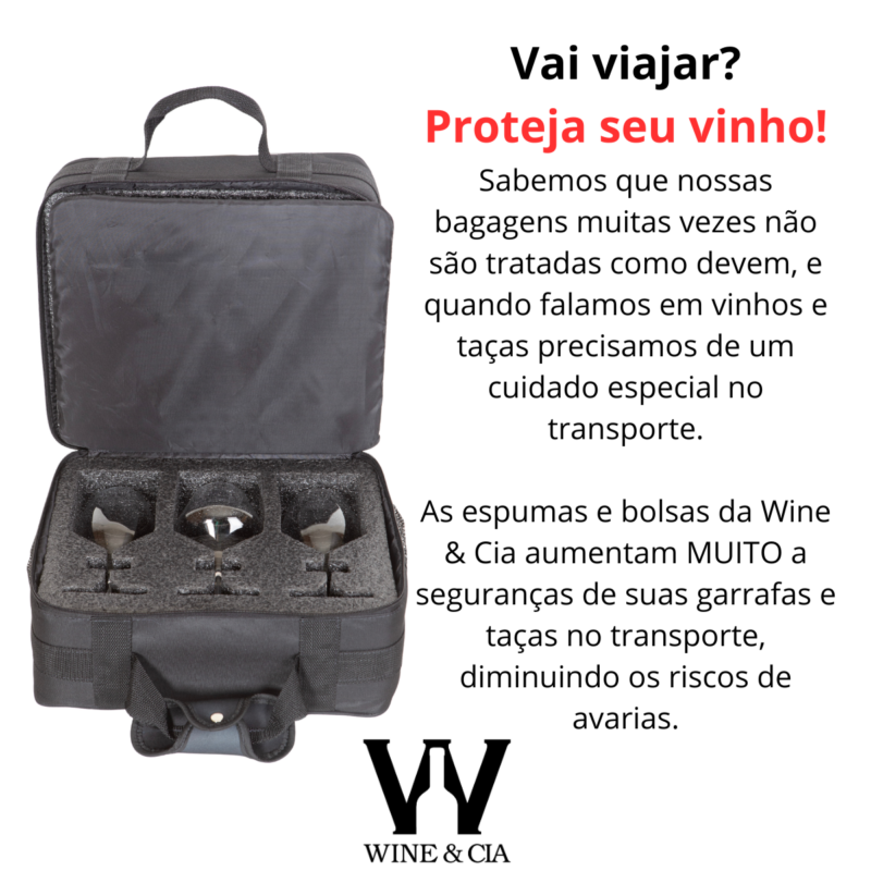 Mala EZ Trip – Bolsa Pequena Com Espuma Protetor De Garrafas e Taças