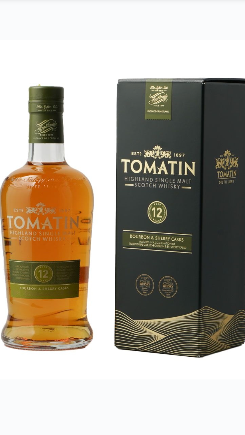 WHISKY TOMATIN 12 ANOS + CAIXA DE PRESENTE 1LT