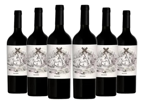 Kit 6 Vinhos Tintos Argentino Cordero Malbec 750 Ml 